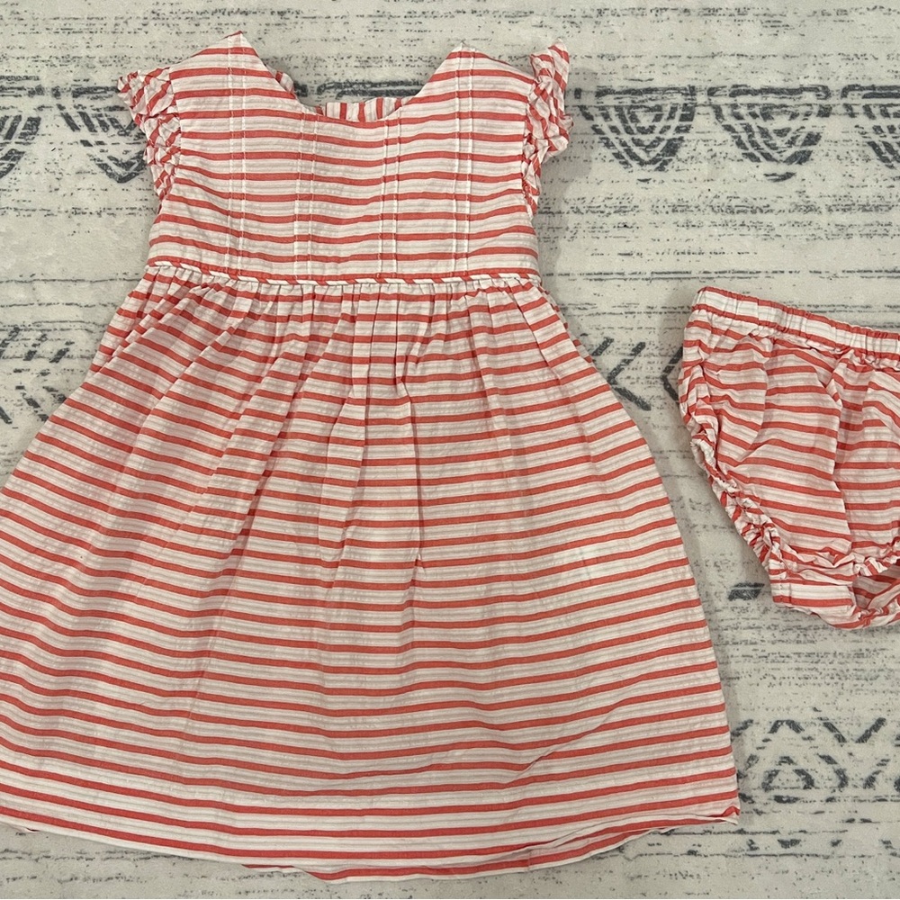 Edgehill Collection Striped Baby Dress with Bloomers